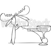 Depressed Moose Holding a Cocktail © djart #1668264