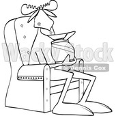 Cartoon Moose Sitting in a Chair and Eating Chips © djart #1670105
