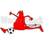 Cartoon Chubby Devil Playing Soccer © djart #1680796