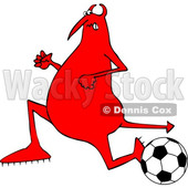 Cartoon Chubby Devil Playing Soccer © djart #1680797
