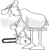 Cartoon Moose Powering up a Chainsaw © djart #1680802