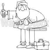 Cartoon Santa Using Tools © djart #1689193