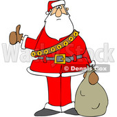 Cartoon Santa Claus Hitchhiking on Christmas © djart #1692067