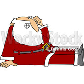 Cartoon Santa Sitting on the Floor © djart #1692320