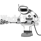Cartoon Chubby Astronaut Spraying Stars with a Pressure Washer © djart #1694592