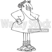 Cartoon Grinning Man in a Toga and Olive Branch © djart #1694780
