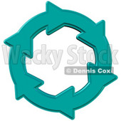 Environmental Clipart Illustration Image of a Blue Circle of Water Arrows Moving in a Clockwise Motion, Symbolizing Recycling, Saving Water, Materials or Energy © djart #16955