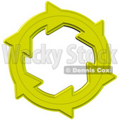 Environmental Clipart Illustration Image of a Yellow Circle of Arrows Moving in a Clockwise Motion, Symbolizing Recycling Materials or Energy © djart #16959