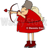 Cartoon Chubby Female Cupid Aiming an Arrow © djart #1697846