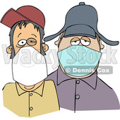 Cartoon Men Wearing Face Masks © djart #1705745