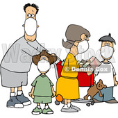 Cartoon Family Wearing Masks and Shopping During the Covid19 Pandemic © djart #1705754