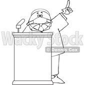 Cartoon Black Politician Wearing a Face Mask and Speaking at a Podium © djart #1706459