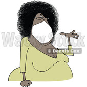 Cartoon Black Woman Presenting and Wearing a Mask © djart #1713511