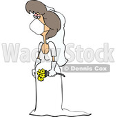 Cartoon Coronavirus Bride Wearing a Mask © djart #1714235