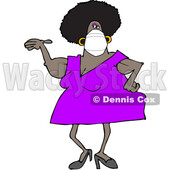Cartoon Woman Wearing a Mask and Presenting © djart #1714414