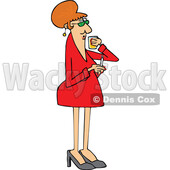 Cartoon Lady Drinking Whiskey and Smoking © djart #1715746