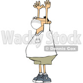Cartoon Man Wearing a Mask and Holding His Arms up © djart #1716274