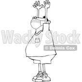 Cartoon Black and White Man Wearing a Mask and Holding His Arms up © djart #1716275