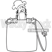 Cartoon Black and White Nun Male Chef Wearing a Mask in a Pot © djart #1717509