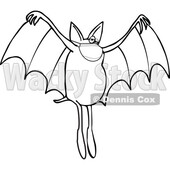 Cartoon Black and White Coronavirus Dog Bat Wearing a Mask © djart #1717597