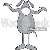 Cartoon Dog Wearing a Mask and Standing and Shrugging © djart #1717603