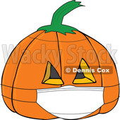 Covid Halloween Jackolantern Pumpkin Wearing a Mask © djart #1717772