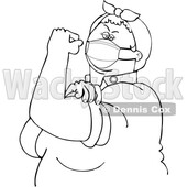 Chubby Rosie the Riveter Flexing and Wearing a Face Mask © djart #1718388