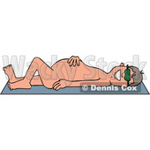 Cartoon Happy Nude Man Sun Bathing on a Beach Towel © djart #1718695