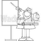 Cartoon Black and White Sauta Wearing a Mask and Pointing to a Board © djart #1719046