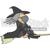 Cartoon Halloween Witch Flying and Wearing a Mask © djart #1719305