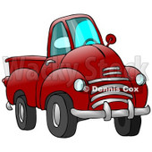 Big Red Pickup Truck Clipart Illustration © djart #17198