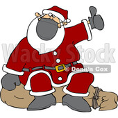 Cartoon Covid Christmas Santa Claus Hitchhiking © djart #1721368