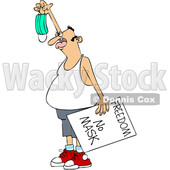 Cartoon Male Protestor Holding a No Mask Sign © djart #1721562