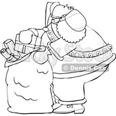 Cartoon Coronavirus Santa Packing His Sack © djart #1722023