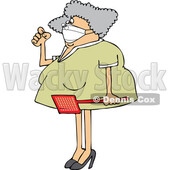 Cartoon Woman Holding a Swatter and Wearing a Mask with a Fly on Her Nose © djart #1722571