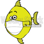 Cartoon Yellow Fish Wearing a Mask © djart #1722575