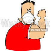 Cartoon Man Wearing a Mask and Flexing His Bicep © djart #1724469