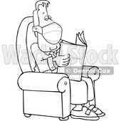 Cartoon Business Man Wearing a Mask and Reading a Newspaper © djart #1724651
