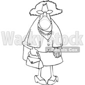 Cartoon Senior Lady Wearing a Mask © djart #1727741