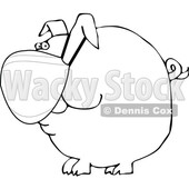 Cartoon Covid Piggy Wearing a Mask © djart #1727744