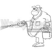 Cartoon Guy Spraying Chemicals and Wearing a Mask © djart #1741203