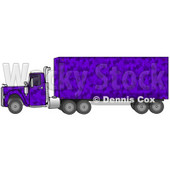 Clipart Illustration of a Purple Camo Semi Diesel Truck Pulling A Matching Cargo Trailer © djart #17565