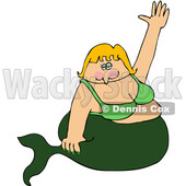 Cartoon Chubby Blond Mermaid Waving © djart #1757152