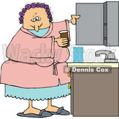 Cartoon Woman Getting Medicine from a Cabinet © djart #1757862