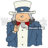 Clipart Illustration of Uncle Sam Pointing Outwards At The Viewer With A Stern Expression On His Face © djart #17580
