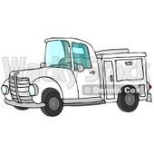 White Work Truck With Built In Compartments For Needed Supplies Clipart Illustration © djart #17620