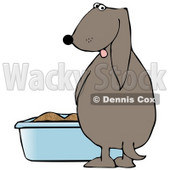 Clipart Illustration of a Silly Dog Pissing in a Litter Box © djart #17648