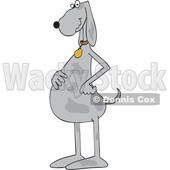 Cartoon Dog Standing Upright with Paws on Hips © djart #1775491