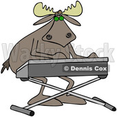 Cartoon Musician Moose Playing a Keyboard © djart #1793618