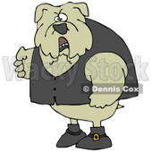 Clipart Illustration of a Tough Bulldog Wearing A Vest And Looking Angrily At The Viewer © djart #18756
